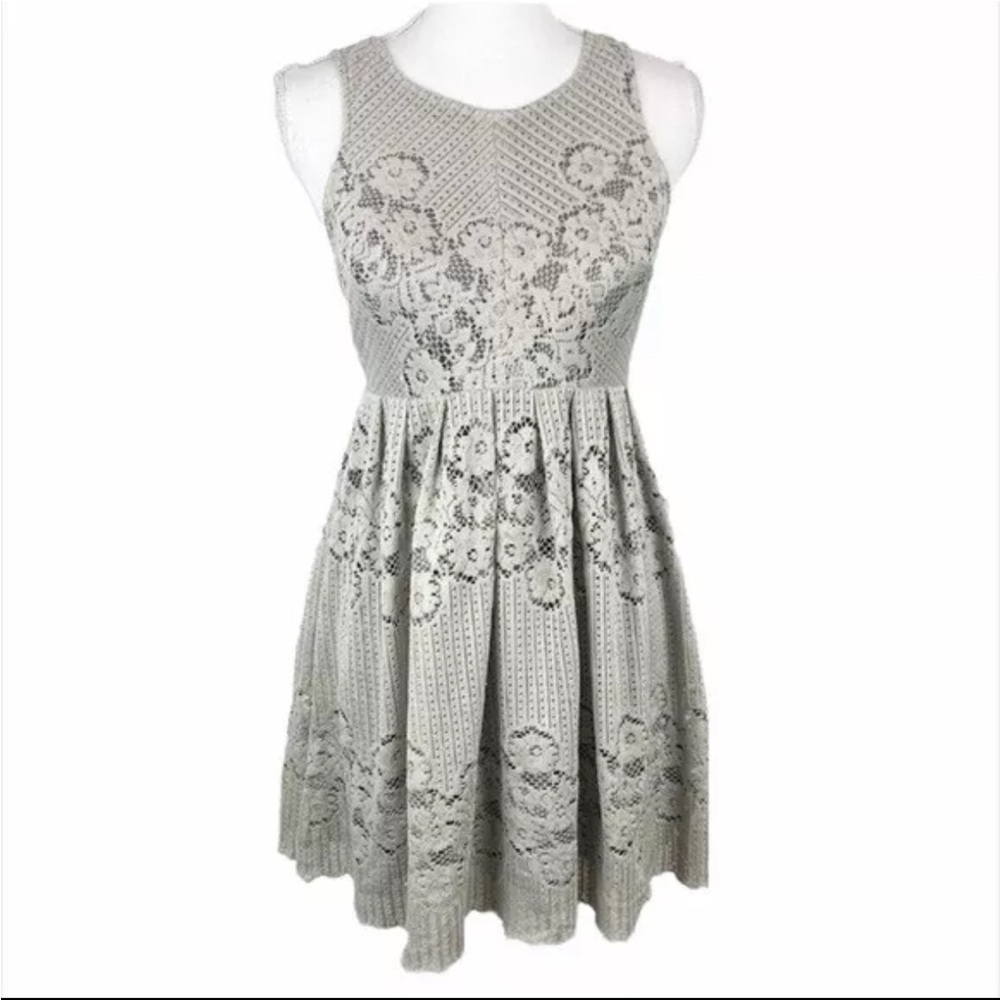 Free People Gray Sleeveless Halter Mini Dress